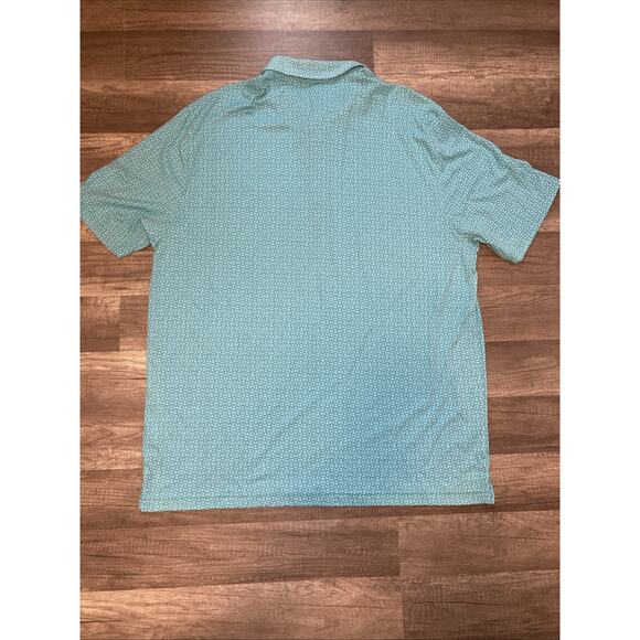 Greg Norman Golf Polo Shirt Men's 2XL Geometric Short Sleeve Blue Pima Cotton - Picture 7 of 9